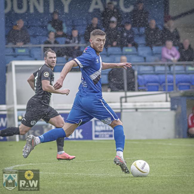 Kieran Rees pushes forward for Haverfordwest County